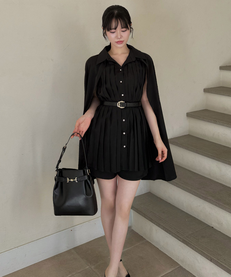 many wayケープブラウスセットアップ 詳細画像 ブラック 3