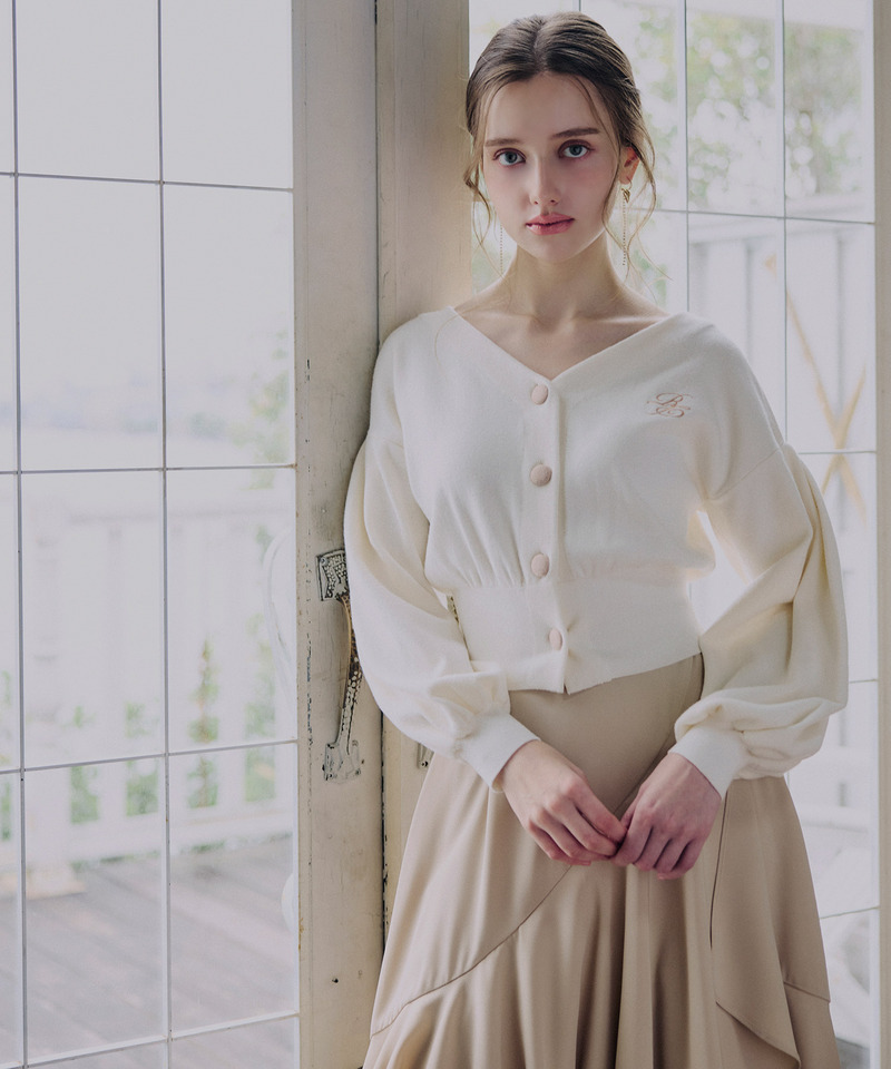 オリジナルロゴ配色カーデトップス 詳細画像 オフホワイト 1