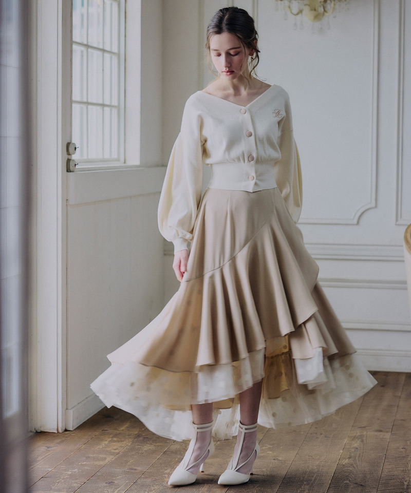 オリジナルロゴ配色カーデトップス 詳細画像 オフホワイト 13