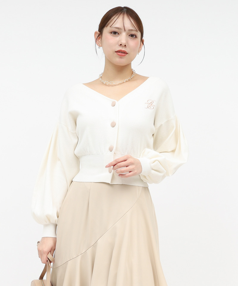 オリジナルロゴ配色カーデトップス 詳細画像 オフホワイト 2