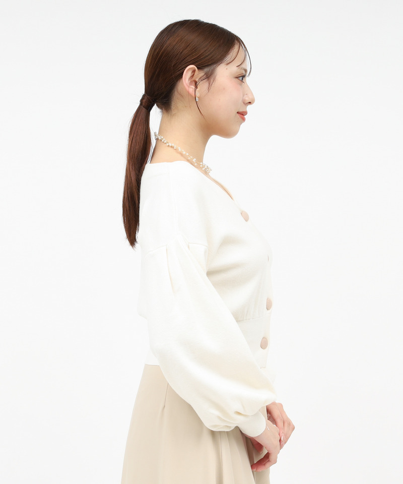 オリジナルロゴ配色カーデトップス 詳細画像 オフホワイト 3