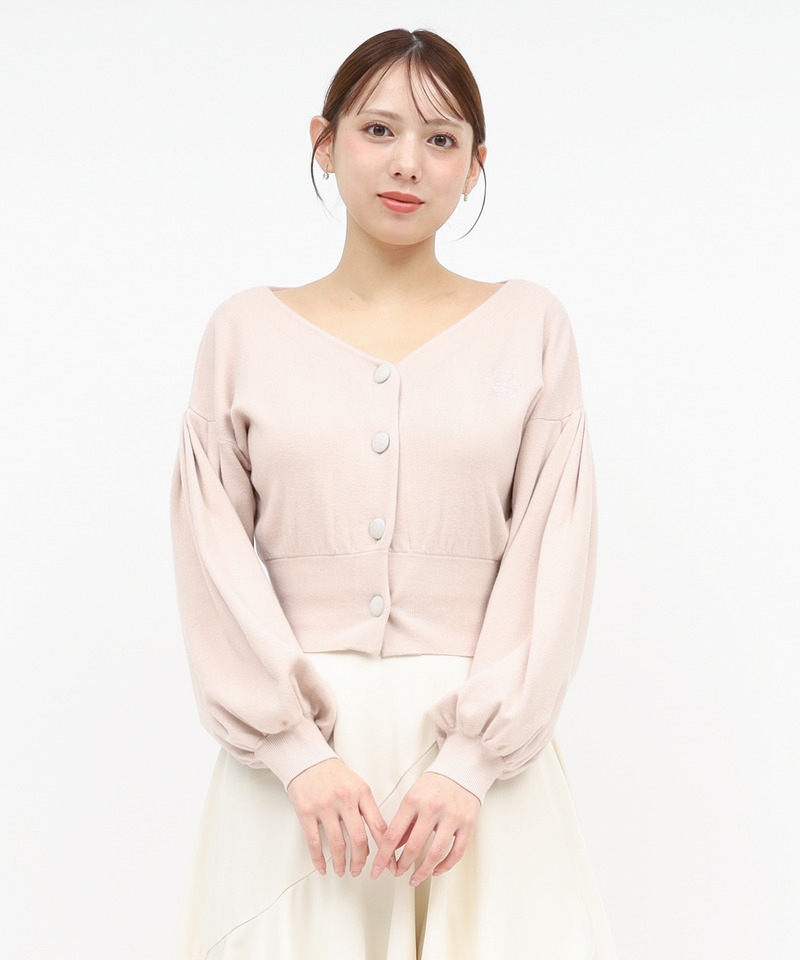 オリジナルロゴ配色カーデトップス 詳細画像 ピンク 1