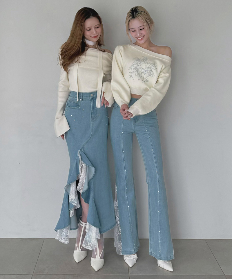 liberty デニムラッフルスリットスカート｜ROYAL PARTY ロイヤル