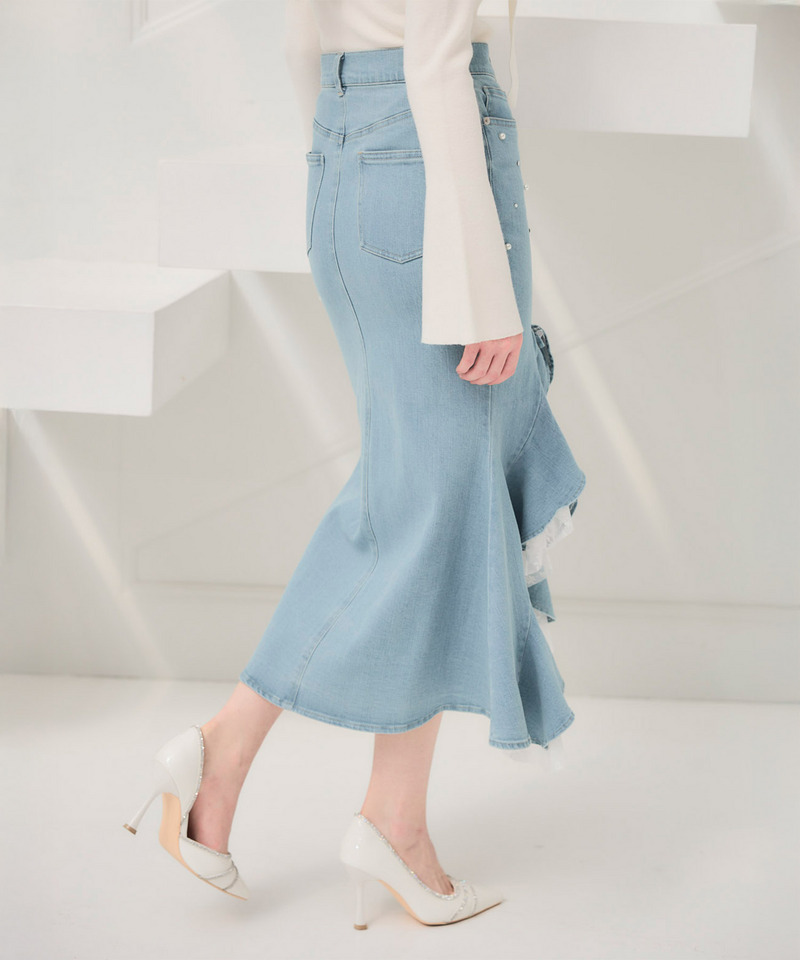 liberty デニムラッフルスリットスカート 詳細画像 ブリーチ 3