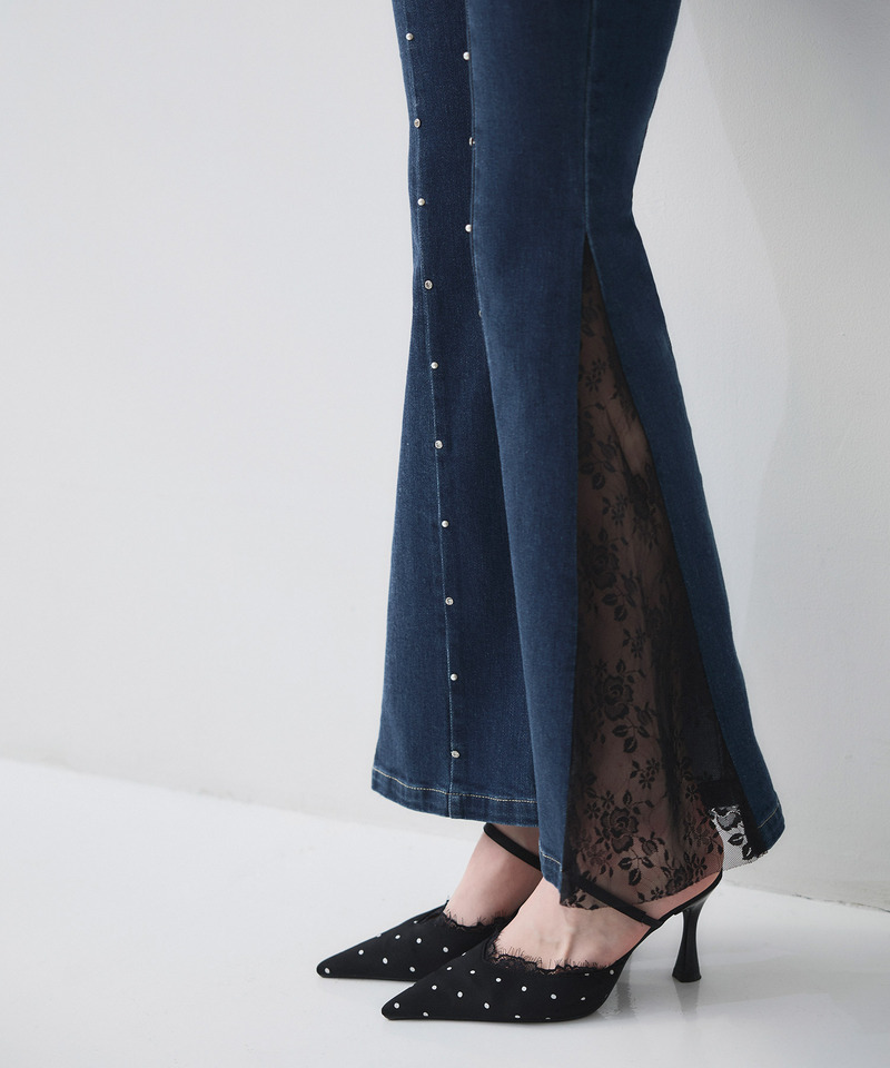 liberty デニムフレアパンツ 詳細画像 インディゴ 2