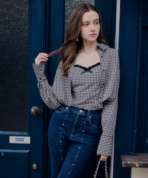 バルーンヘムクロップドシャツ 詳細画像