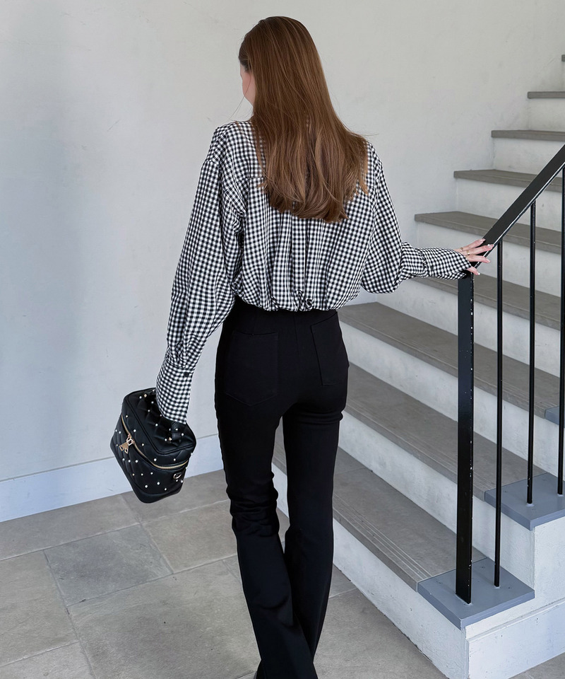 バルーンヘムクロップドシャツ 詳細画像 チェック 11