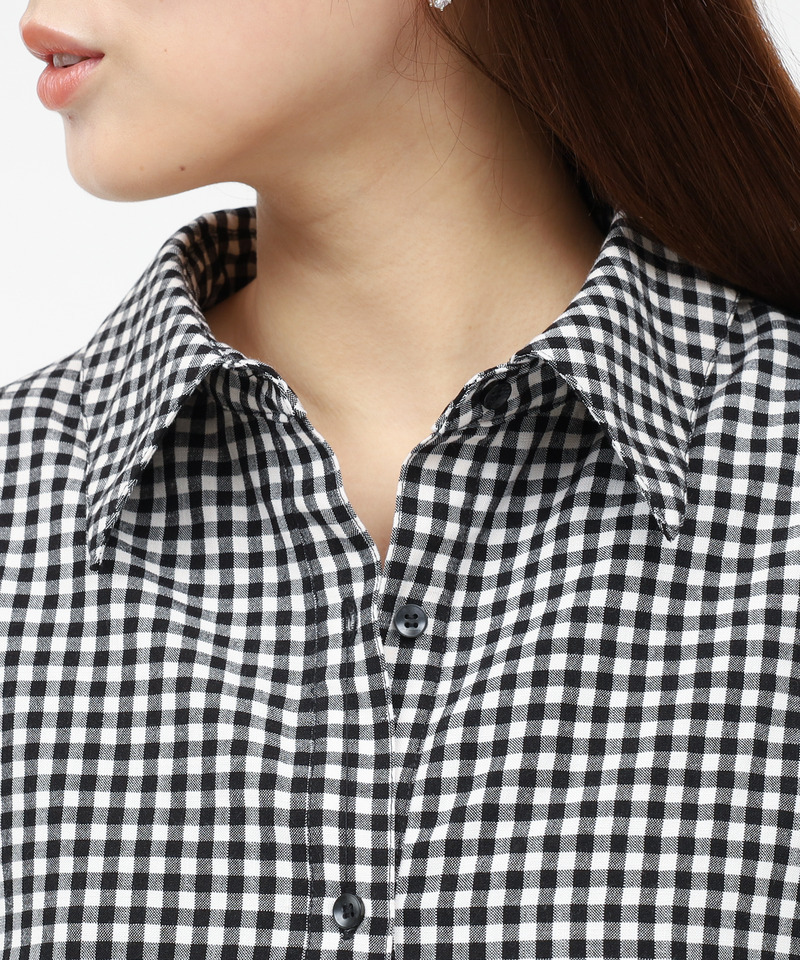 バルーンヘムクロップドシャツ 詳細画像 チェック 5