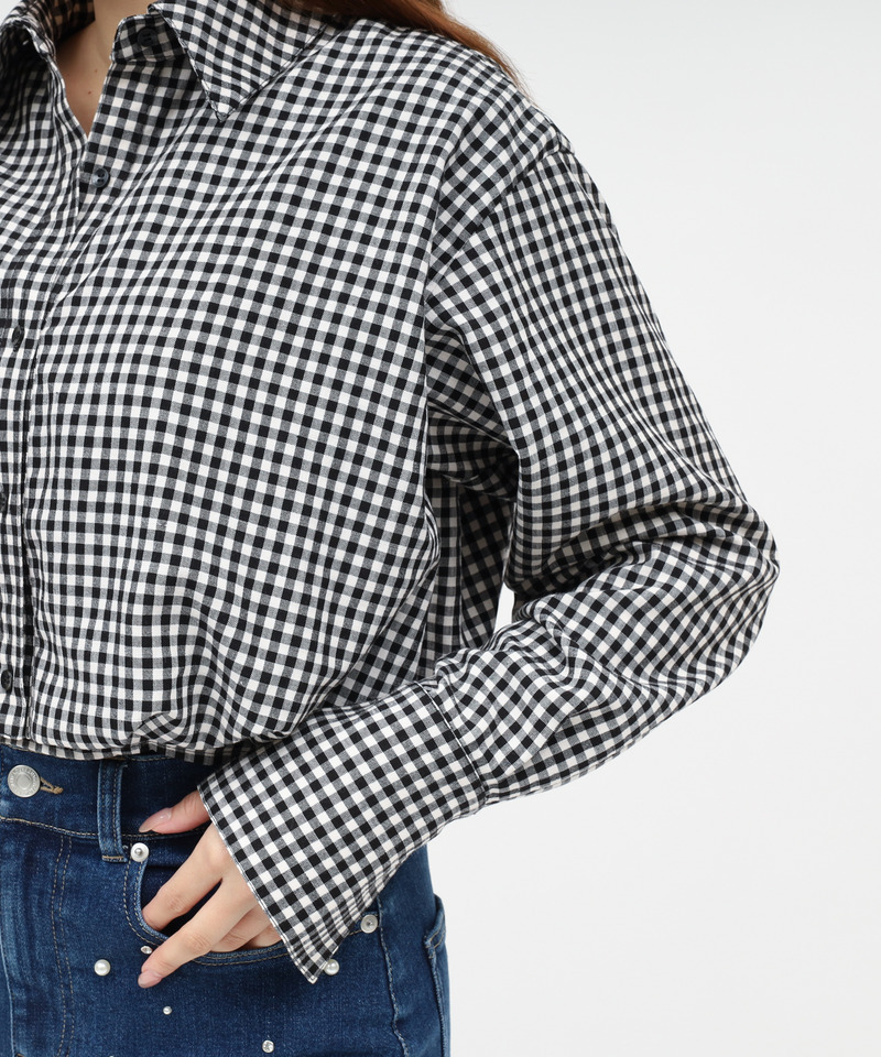 バルーンヘムクロップドシャツ 詳細画像 チェック 6