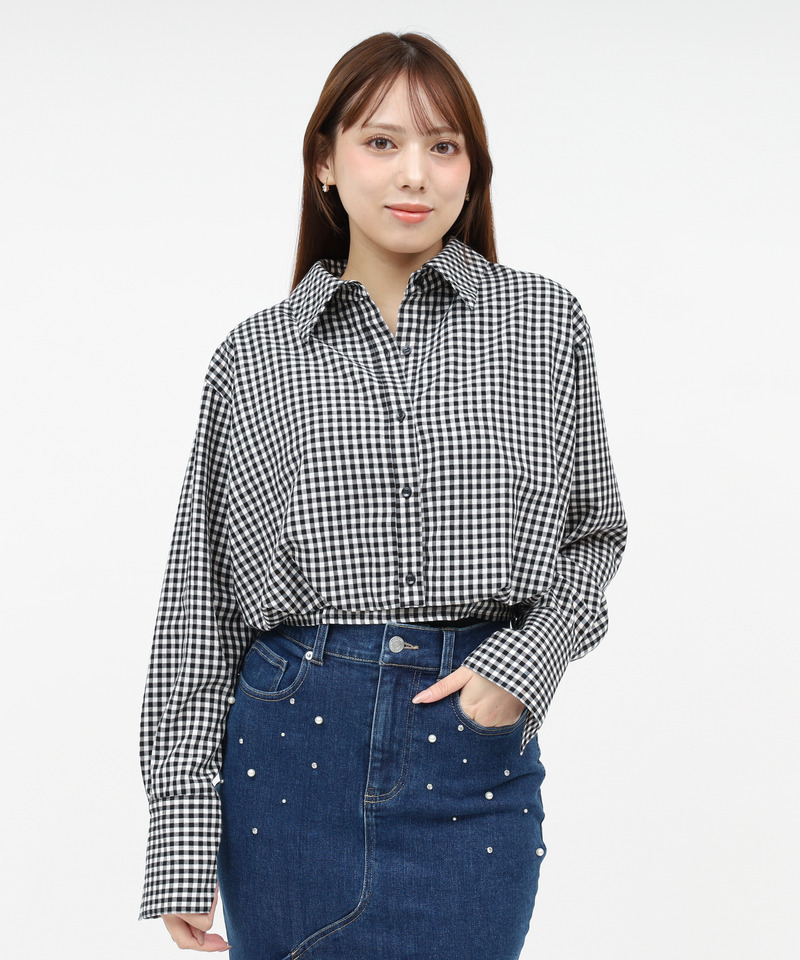 バルーンヘムクロップドシャツ 詳細画像 チェック 9