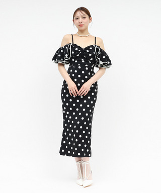 ラッフルドットレディドレス