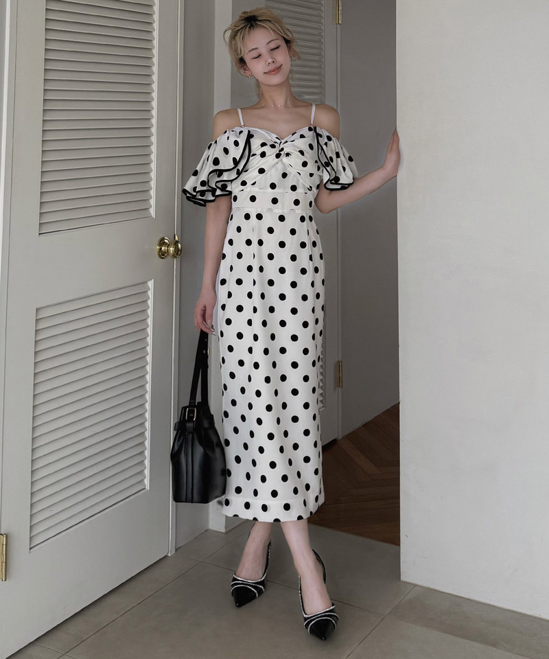 ラッフルドットレディドレス 詳細画像 オフホワイト 3