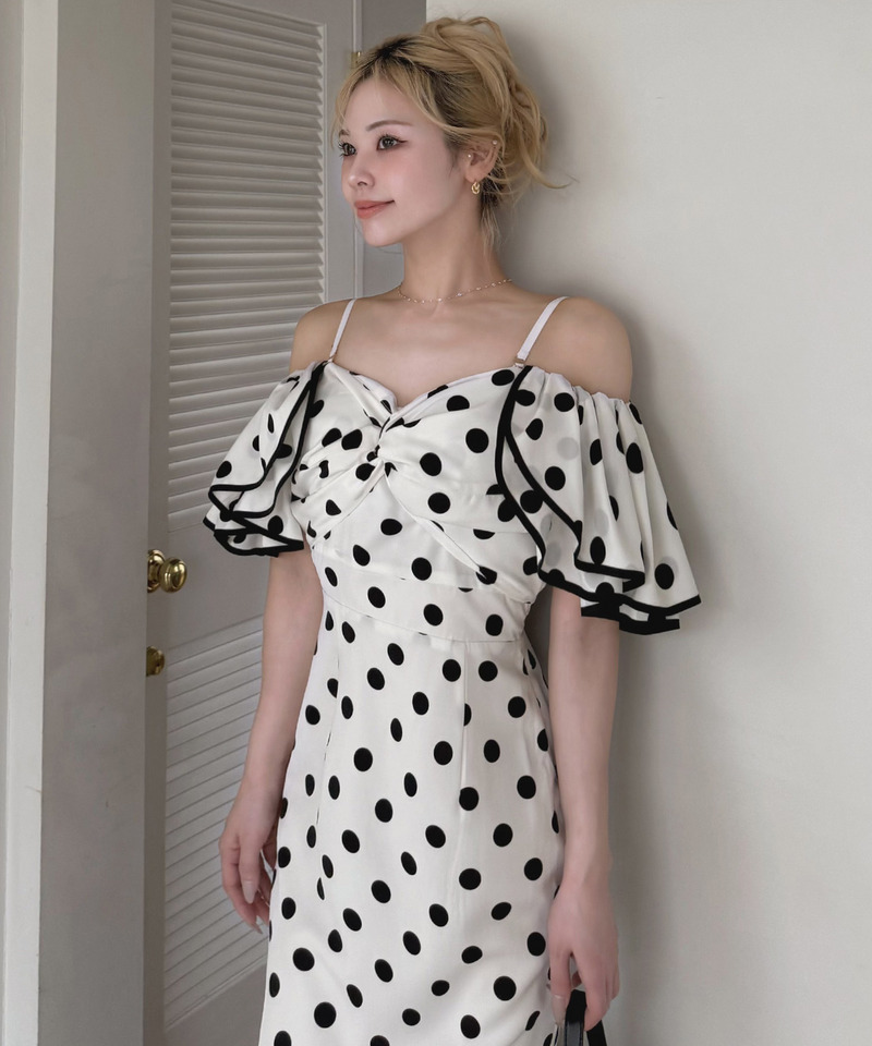 ラッフルドットレディドレス 詳細画像 オフホワイト 5