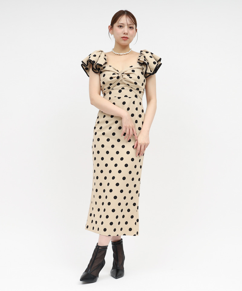 ラッフルドットレディドレス 詳細画像 ベージュ 12