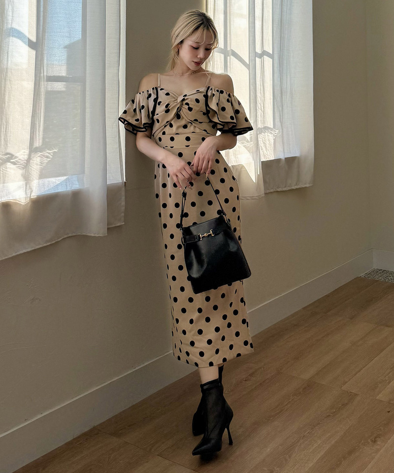 ラッフルドットレディドレス 詳細画像 ベージュ 14