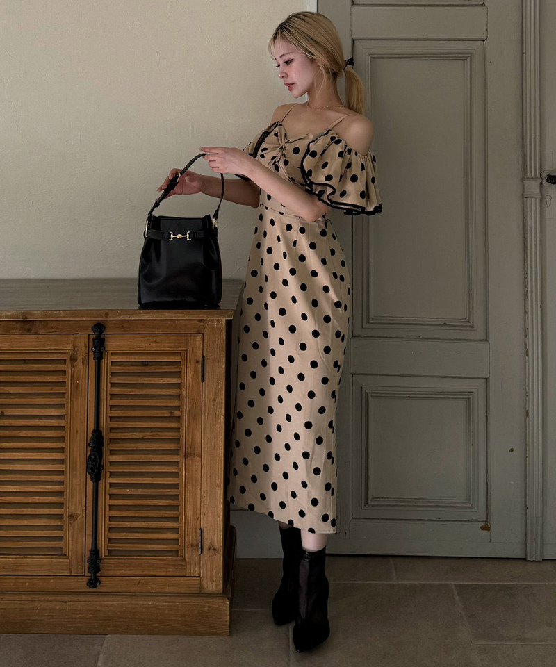 ラッフルドットレディドレス 詳細画像 ベージュ 15