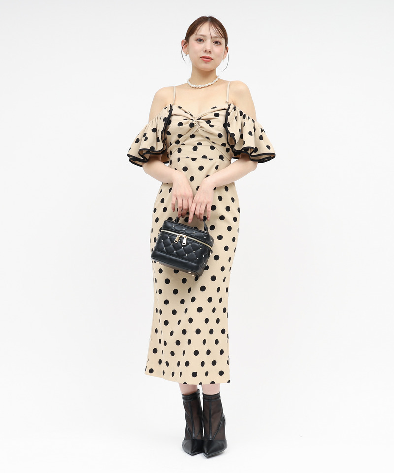 ラッフルドットレディドレス 詳細画像 ベージュ 2