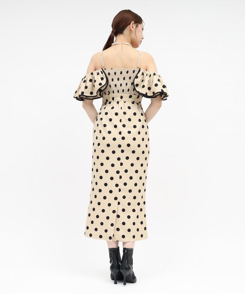 ラッフルドットレディドレス 詳細画像 ベージュ 4