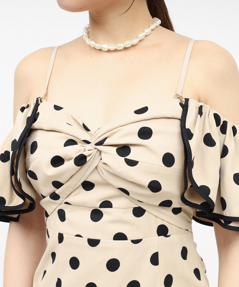 ラッフルドットレディドレス 詳細画像 ベージュ 5
