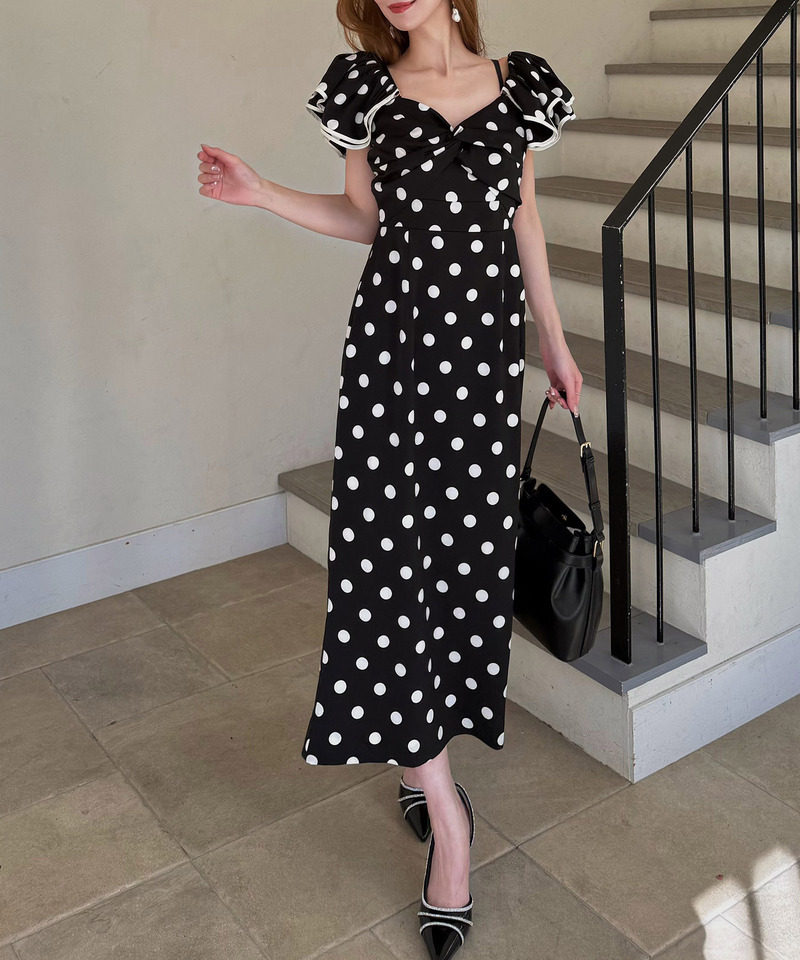 ラッフルドットレディドレス 詳細画像 ブラック 4