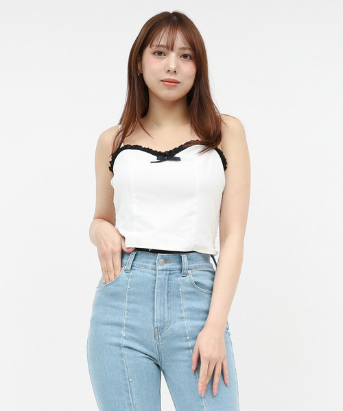 レーストリミングリボンキャミソール 詳細画像