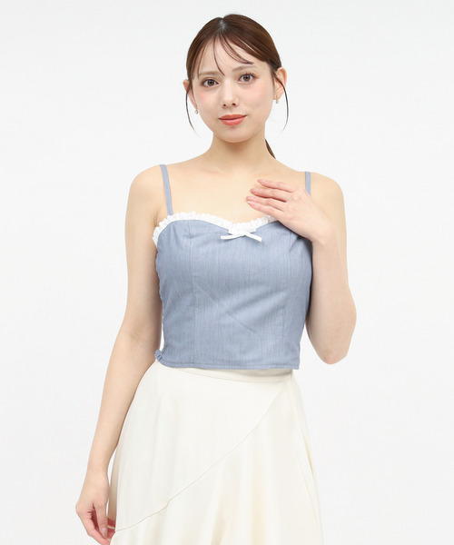 レーストリミングリボンキャミソール 詳細画像