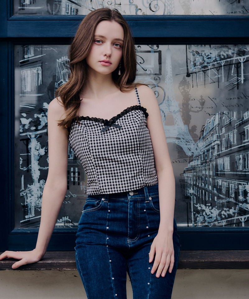 レーストリミングリボンキャミソール 詳細画像 チェック 1