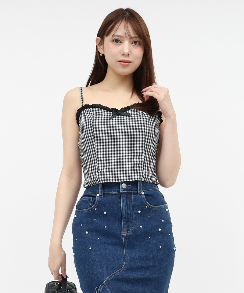 レーストリミングリボンキャミソール 詳細画像 チェック 2