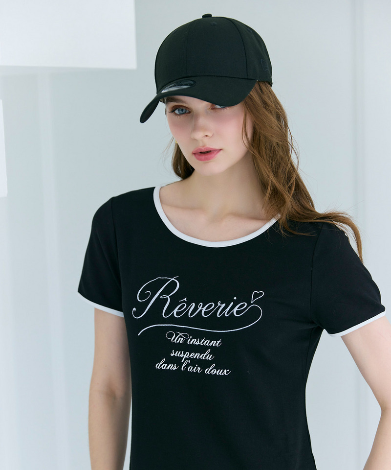 【ONLINE限定】配色ロゴTシャツワンピース 詳細画像 ブラック 2