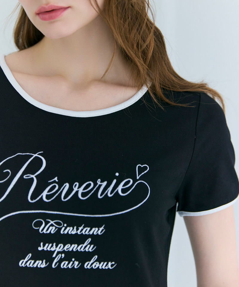 【ONLINE限定】配色ロゴTシャツワンピース 詳細画像 ブラック 3