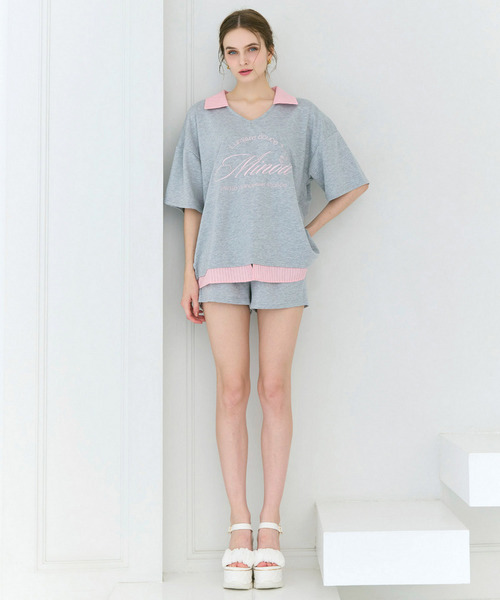 【ONLINE限定】レイヤード風配色カットセットアップ
