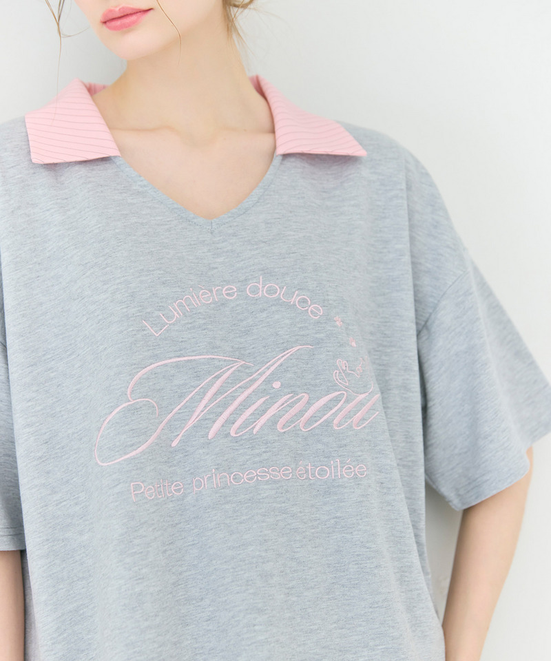 【ONLINE限定】レイヤード風配色カットセットアップ 詳細画像 グレー 3