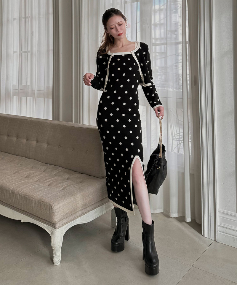 アンサンブルドットタイトワンピース 詳細画像 ブラック 9