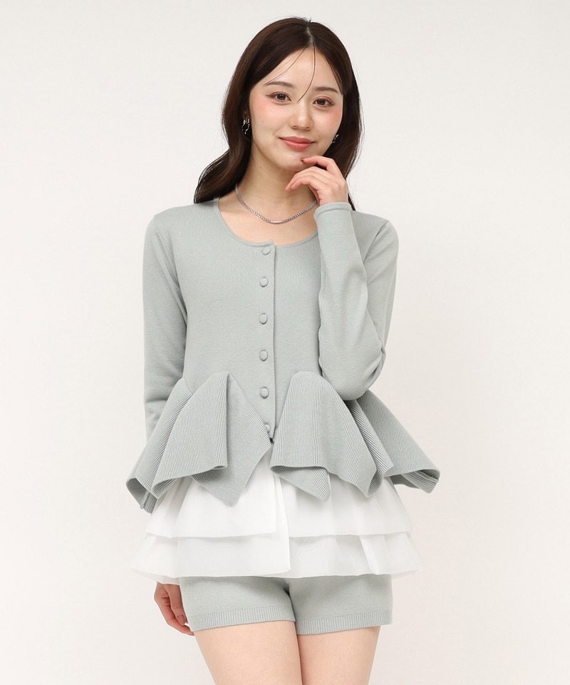 ランダムフリルヘムシアードッキングトップス 詳細画像 グリーン 1