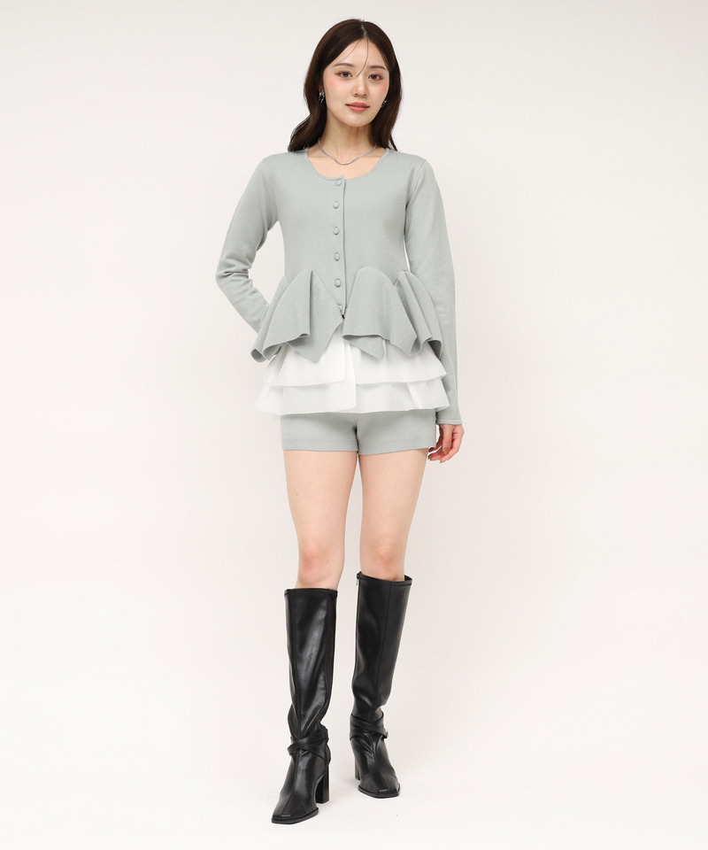 ランダムフリルヘムシアードッキングトップス 詳細画像 グリーン 2