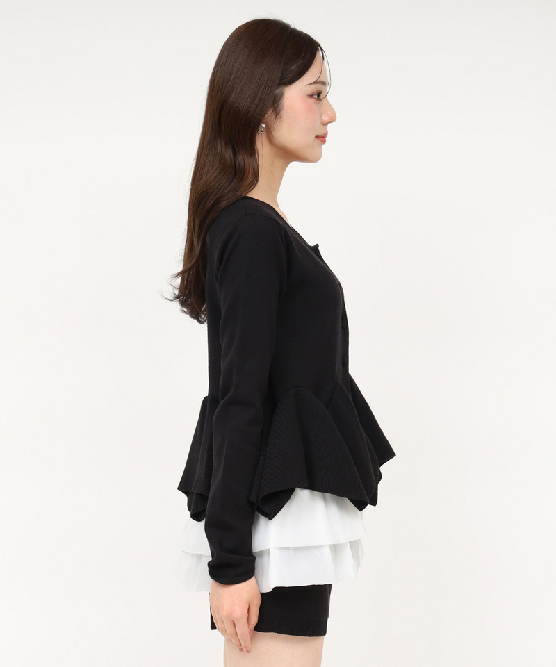 ランダムフリルヘムシアードッキングトップス 詳細画像 ブラック 2