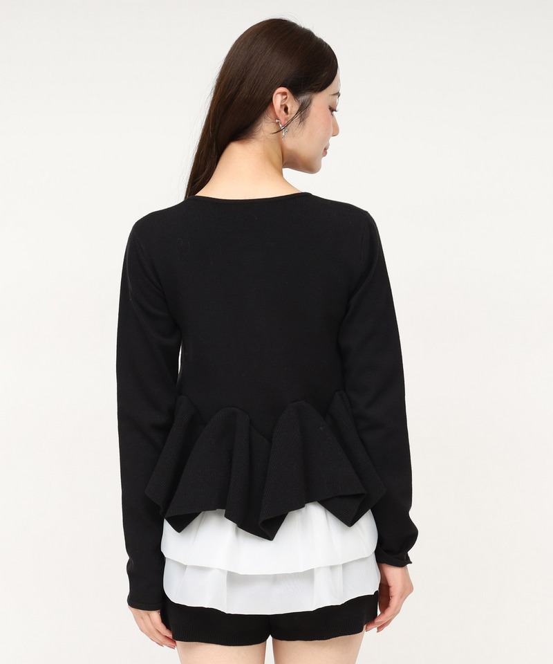 ランダムフリルヘムシアードッキングトップス 詳細画像 ブラック 3