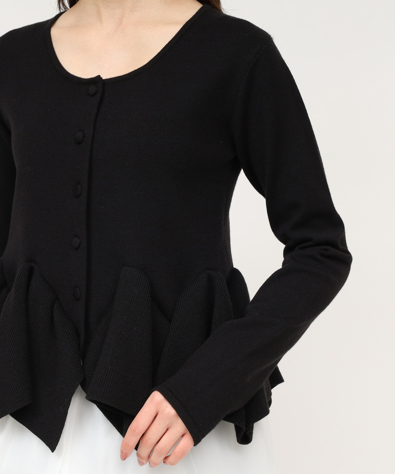 ランダムフリルヘムシアードッキングトップス 詳細画像 ブラック 5