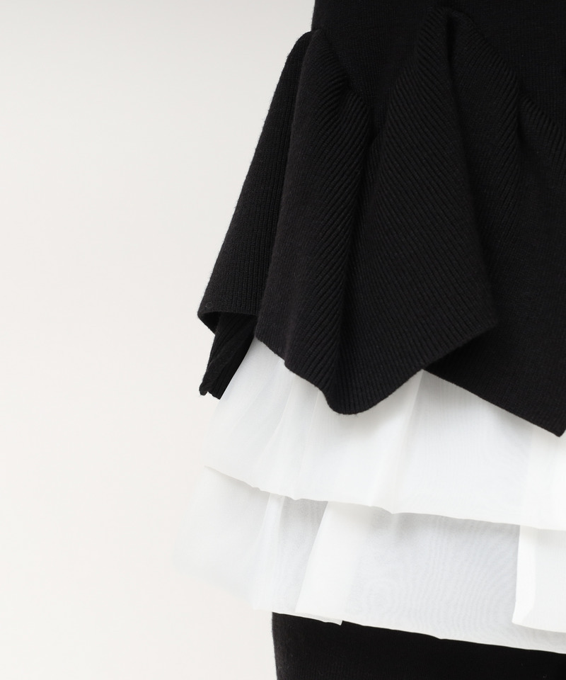 ランダムフリルヘムシアードッキングトップス 詳細画像 ブラック 6