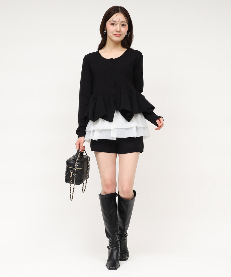 ランダムフリルヘムシアードッキングトップス 詳細画像 ブラック 8