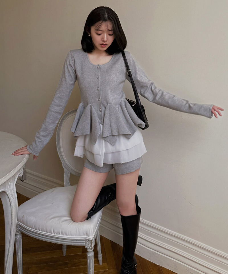 ニットショートパンツ 詳細画像 グレー 3