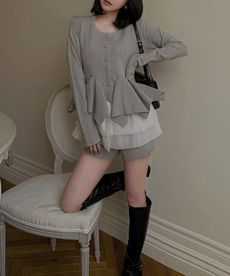 ニットショートパンツ 詳細画像 グレー 4