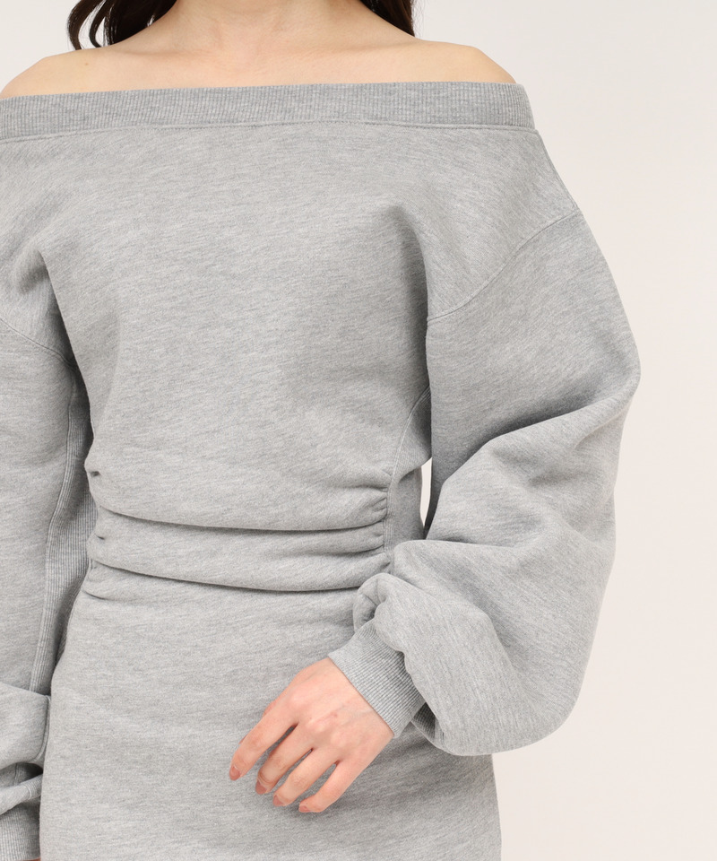 スウェットオフショルミニワンピース 詳細画像 グレー 6