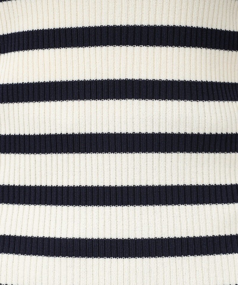 ウォッシャブルアシメネック長袖ニットトップス 詳細画像 ボーダー 7