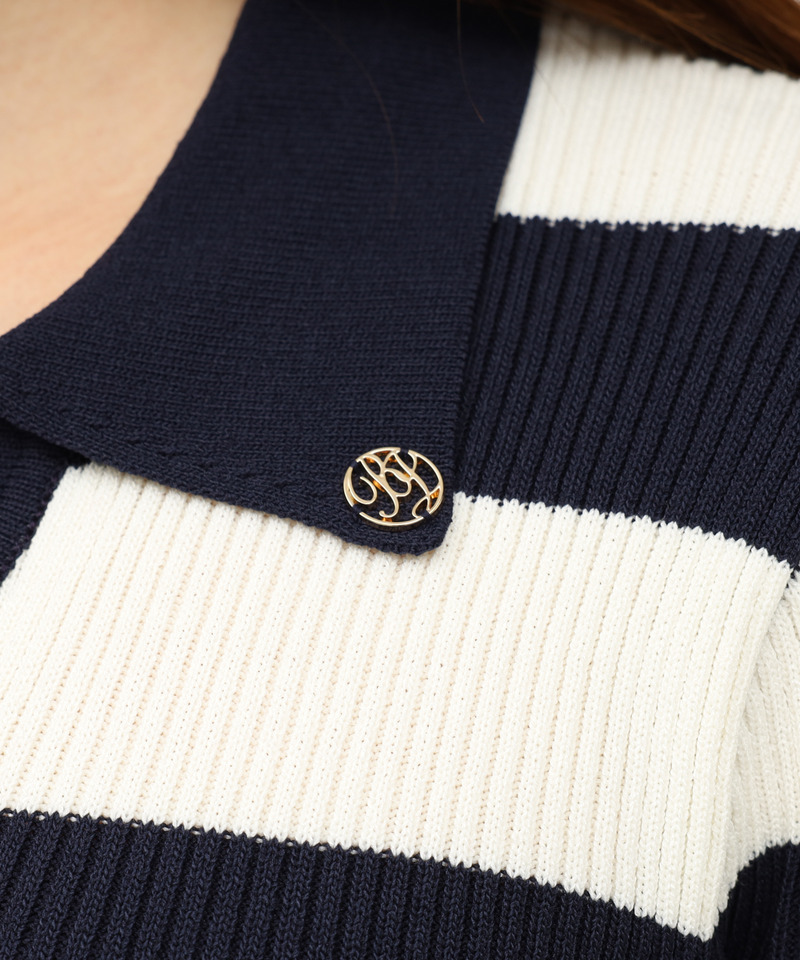 ウォッシャブルスキッパー長袖ニットトップス 詳細画像 ボーダー 6