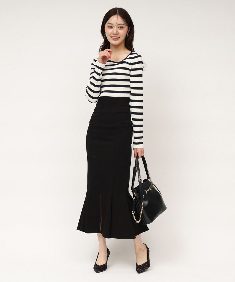 ガムストレッチマーメイドスカート&rsquo;26s 詳細画像 ブラック 8