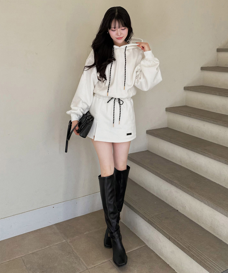 インナーパンツ付スウェットミニスカート 詳細画像 オフホワイト 3