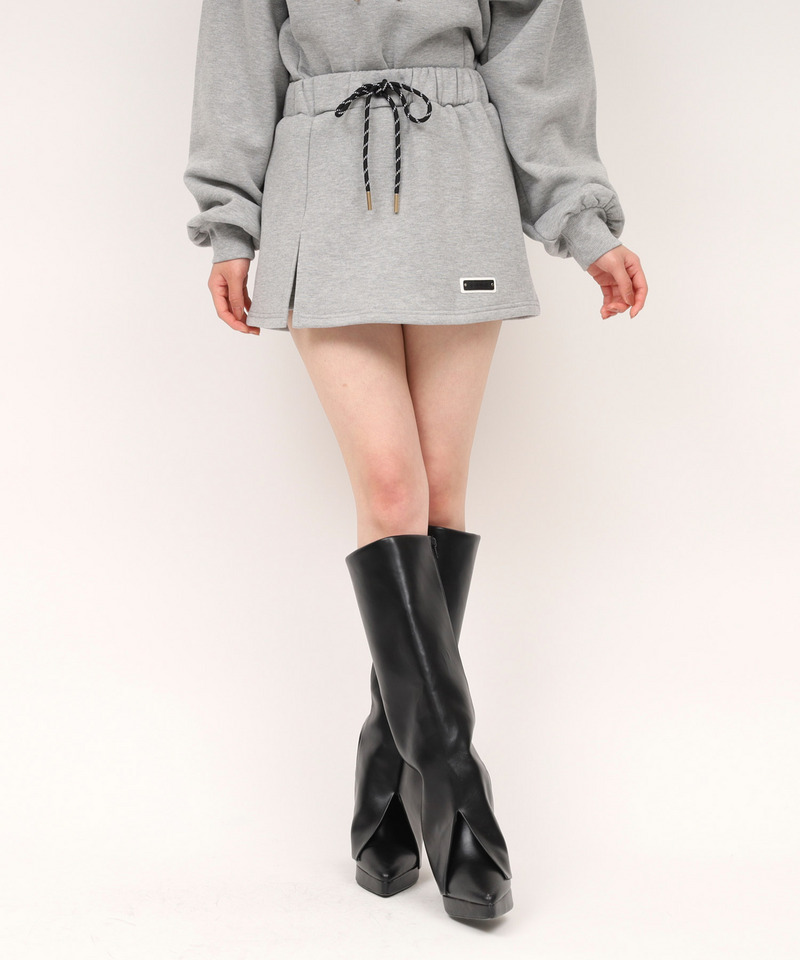 インナーパンツ付スウェットミニスカート 詳細画像 グレー 1