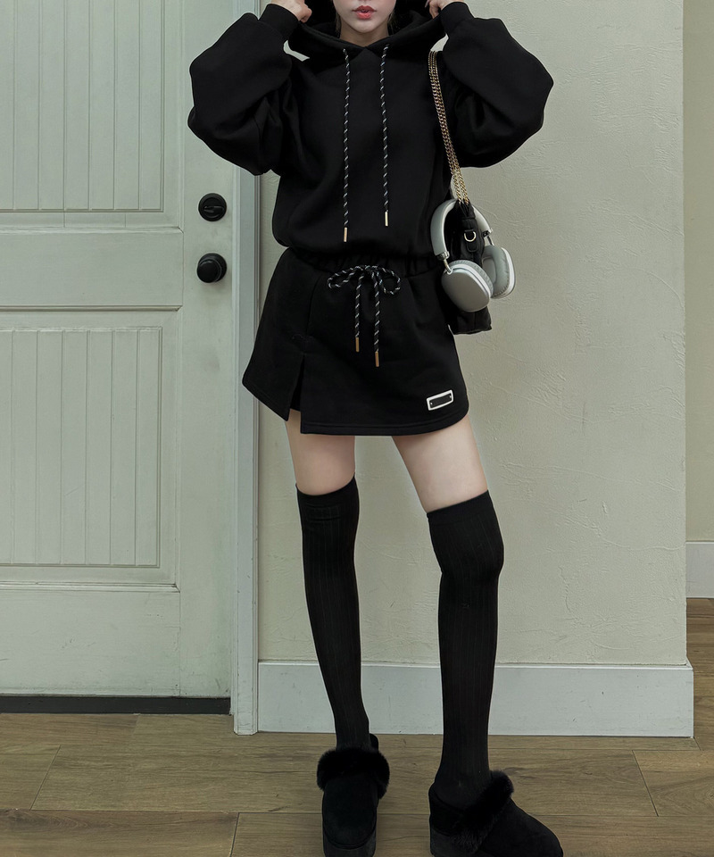 インナーパンツ付スウェットミニスカート 詳細画像 ブラック 9