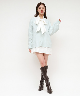 柄編みビッグシルエットカーディガン